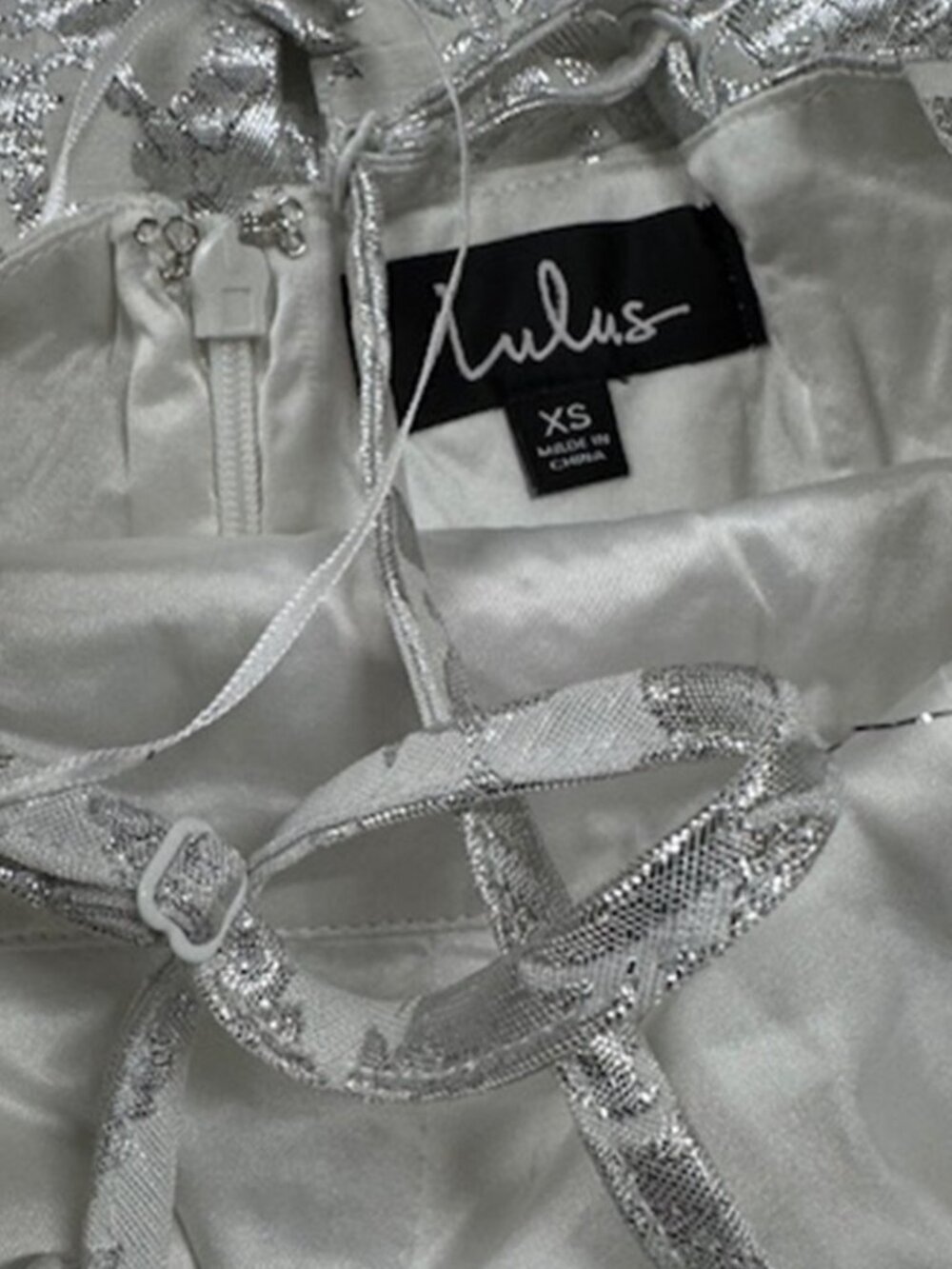 Lulus Can't Refuse White Jacquard Ruffled Mini Dress NWT - Picture 7 of 9
